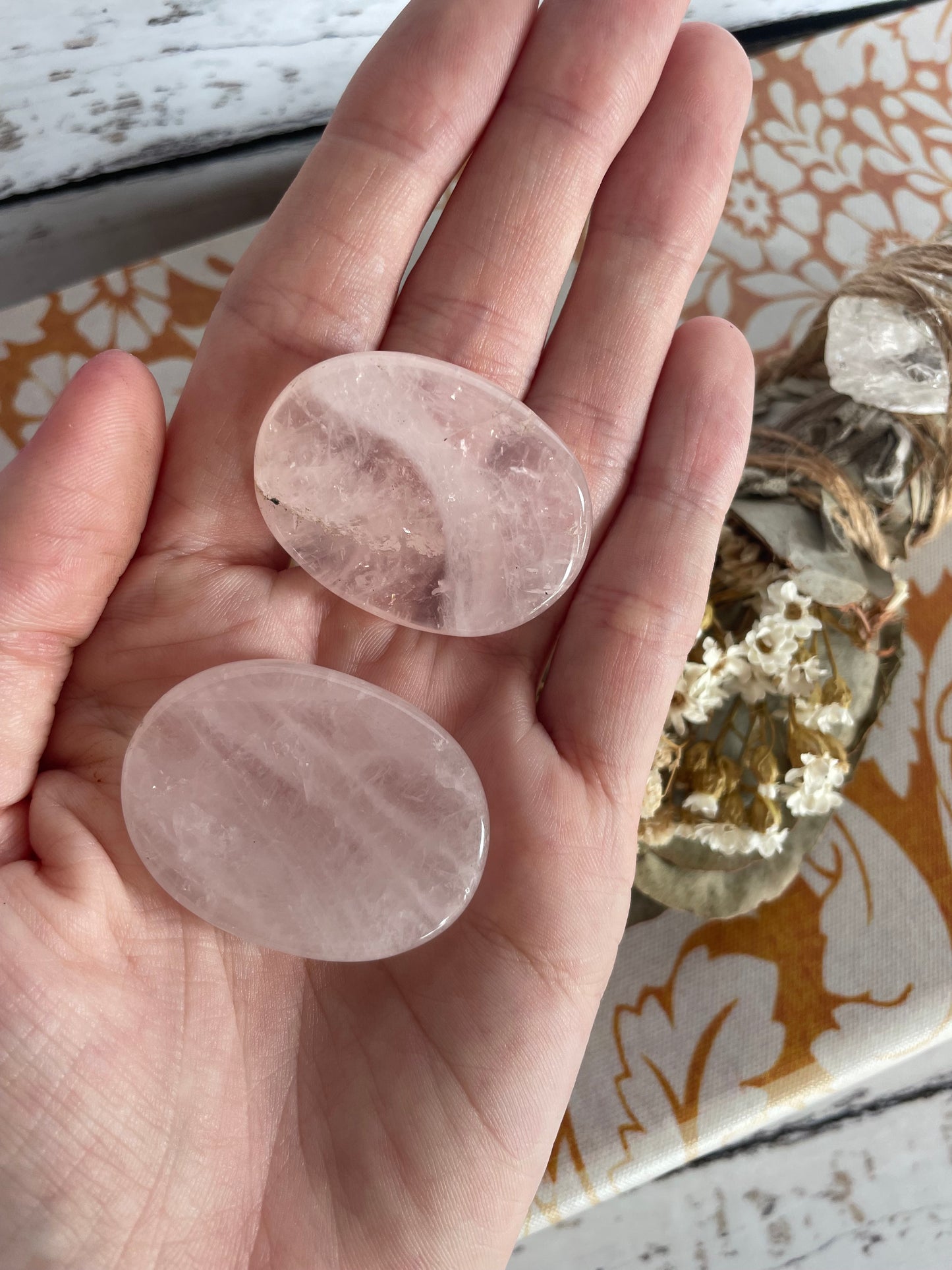 INTUITIVELY CHOSEN ~ Rose Quartz Thumb/Worry Stone