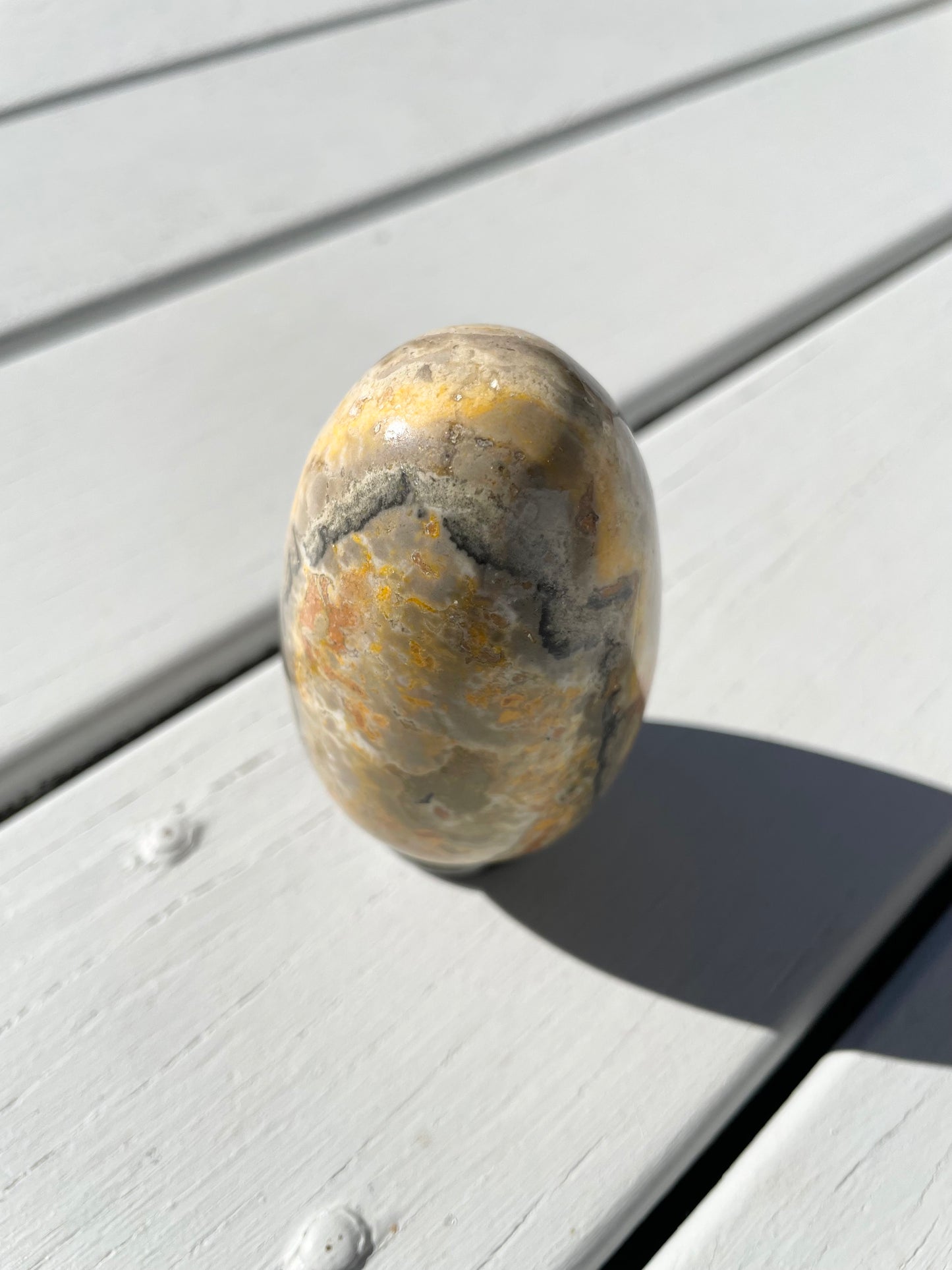 Bumble Bee Jasper Egg with holder