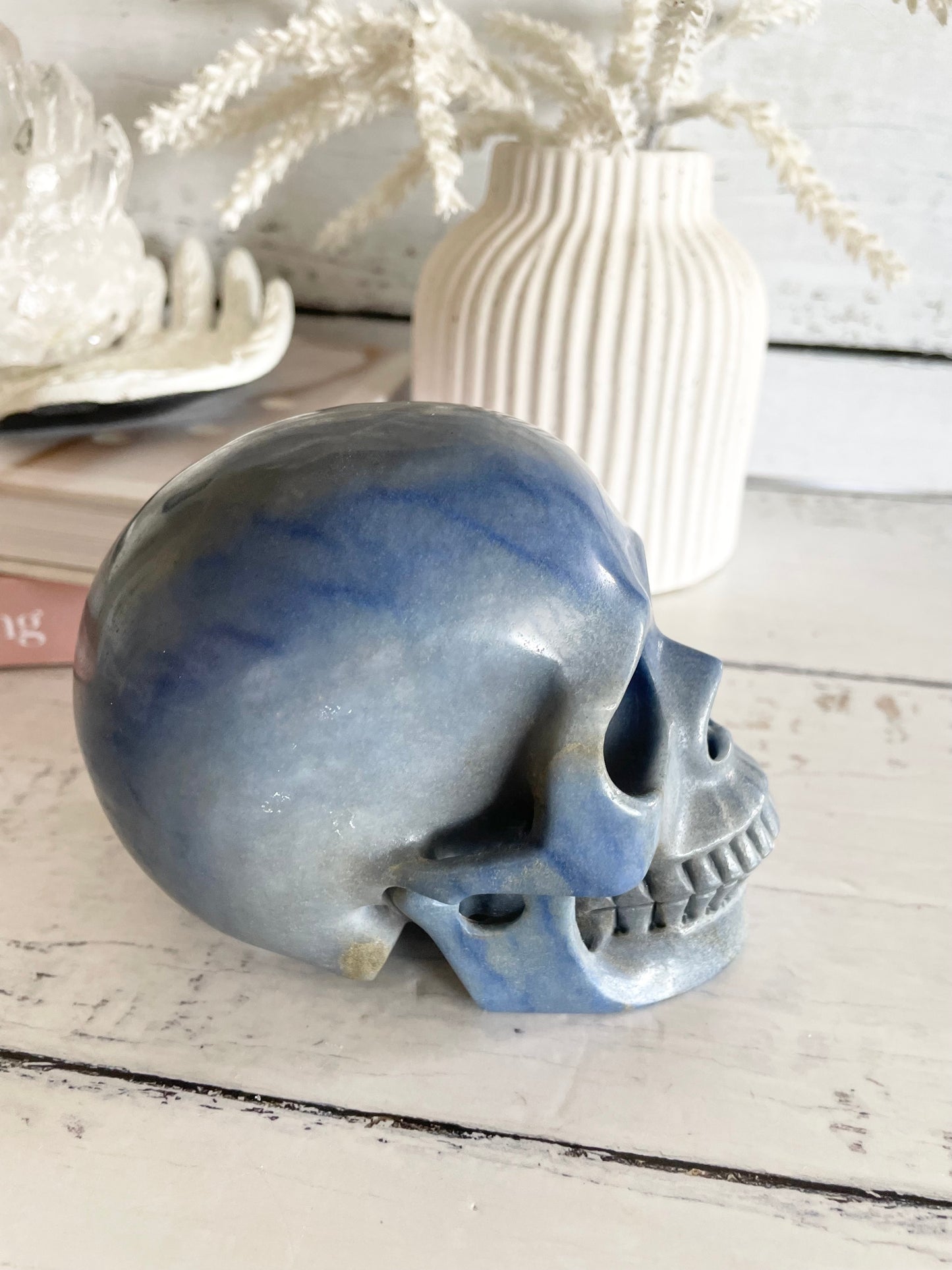 Blue Quartz Skull ~ 1kgs
