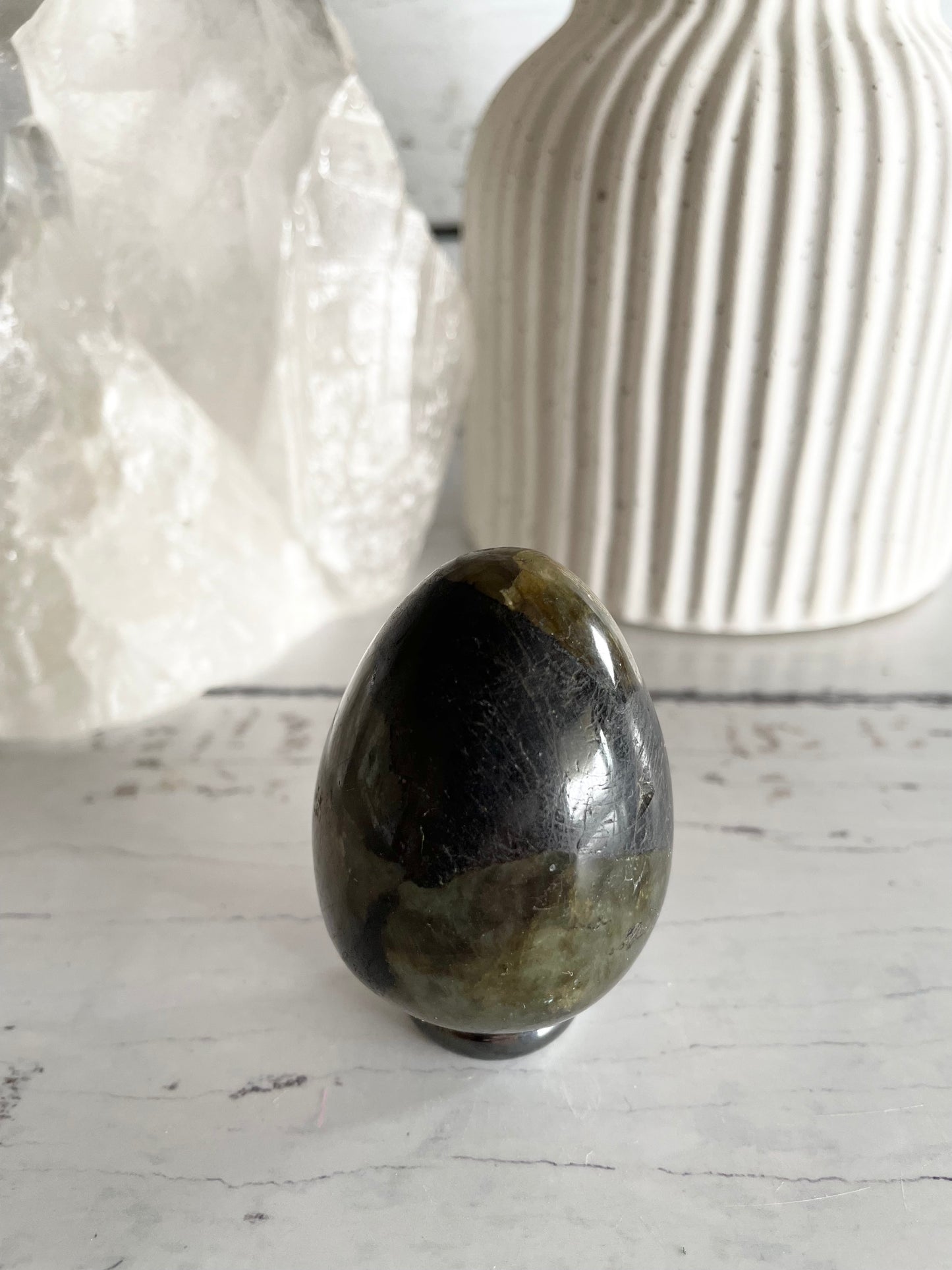 Labradorite Egg with holder