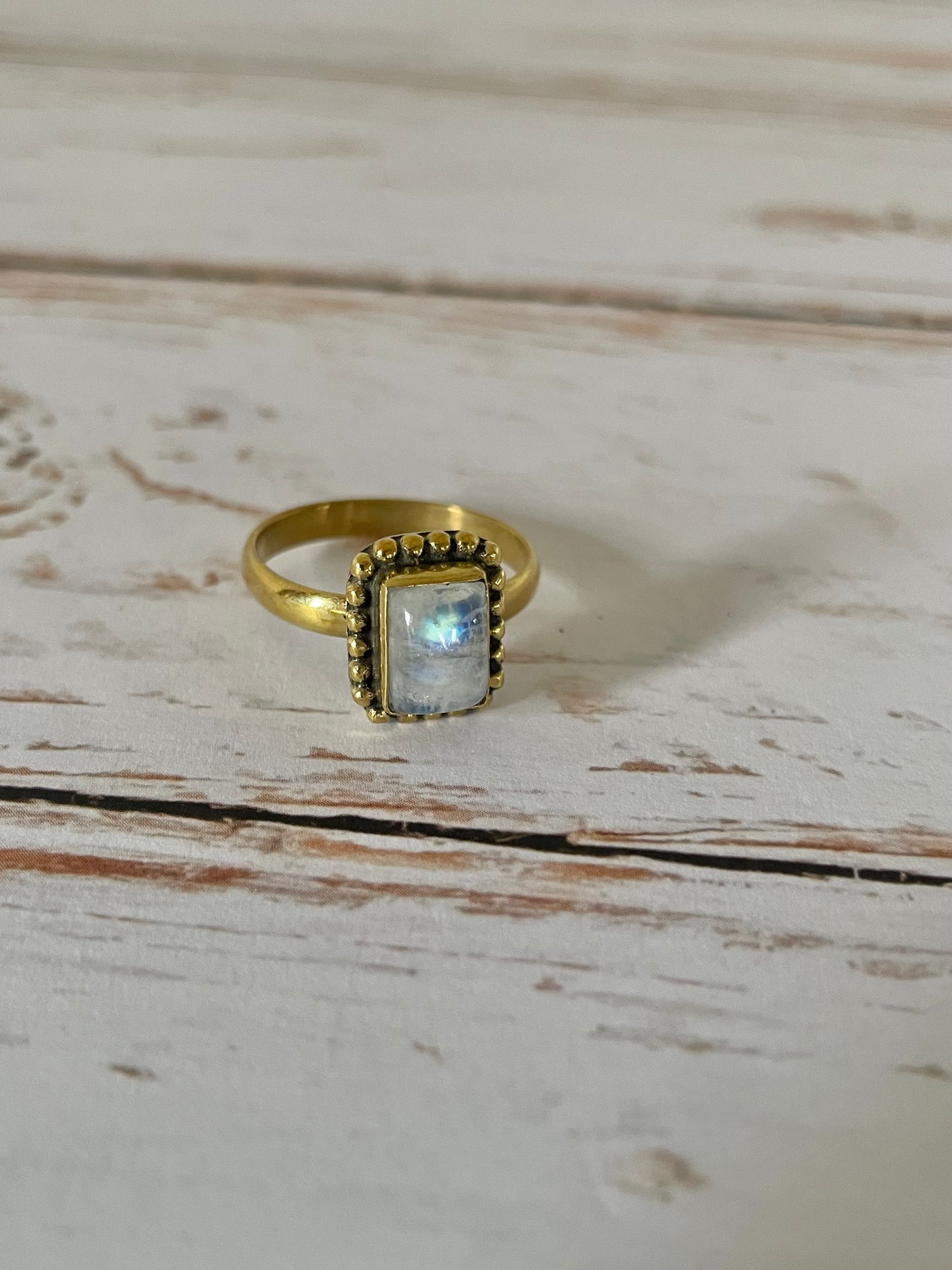 Rainbow Moonstone Ring - Sizes listed