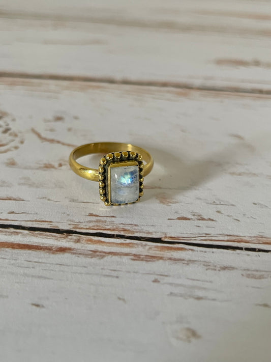 Rainbow Moonstone Ring - Sizes listed