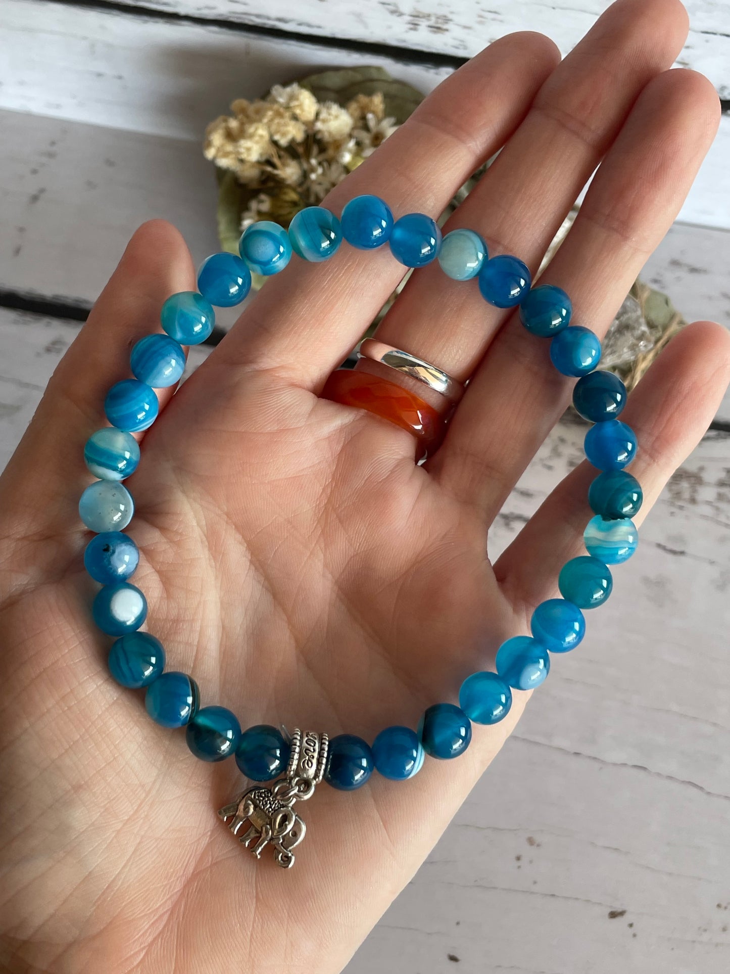 Blue Agate Healing Anklet ~ Transcend ©️