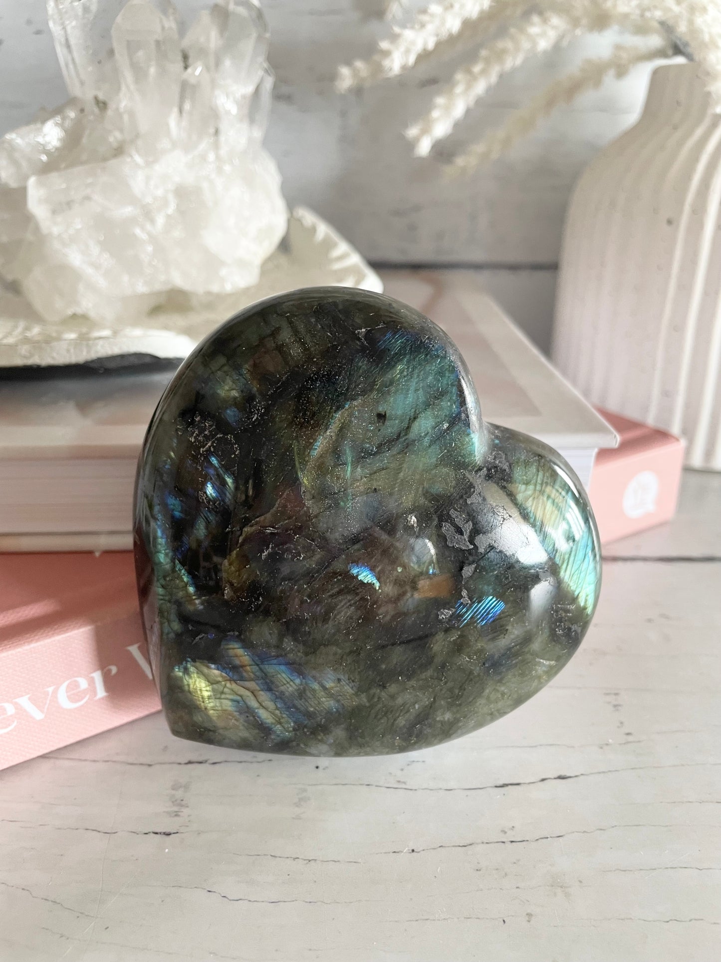 Labradorite Heart