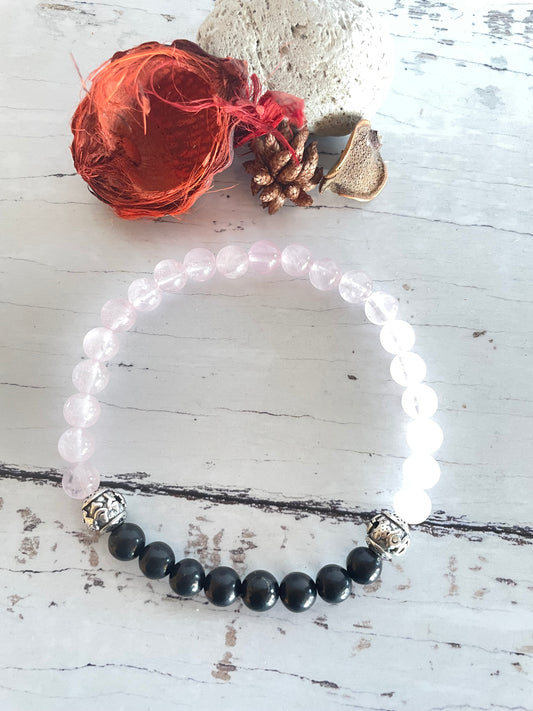 Rose Quartz & Shungite Healing Anklet ~ Loved Up ©️