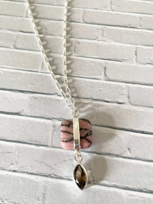 Rhodonite & Smoky Quartz Necklace