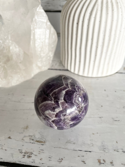 Chevron Dream Amethyst Sphere Includes Holder
