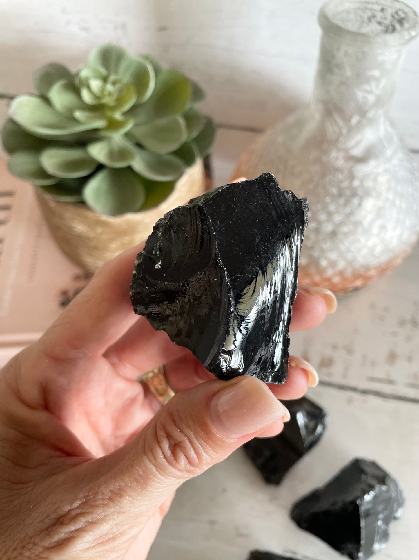 Raw Black Obsidian