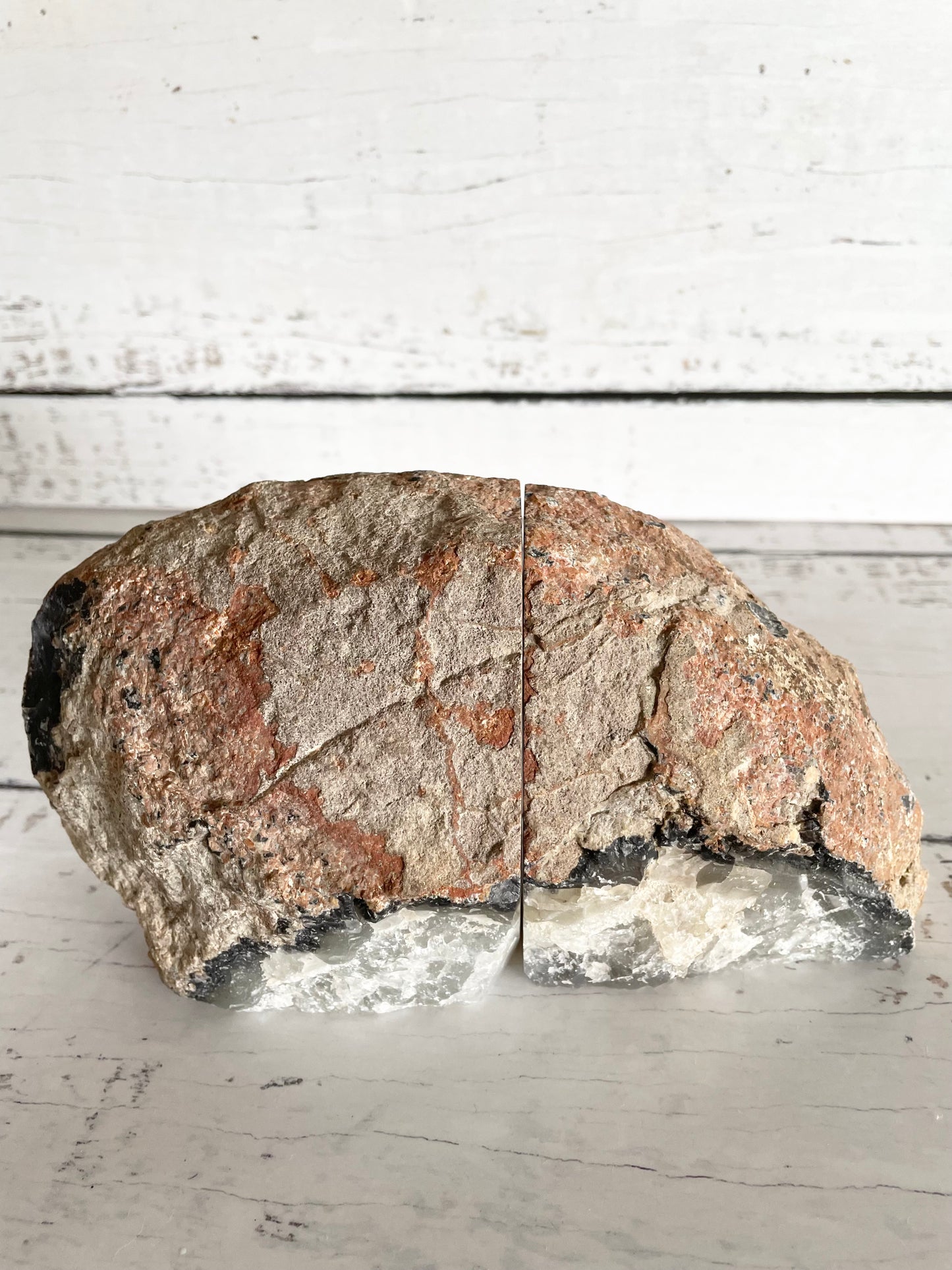 Agate Geode Book Ends ~ Black