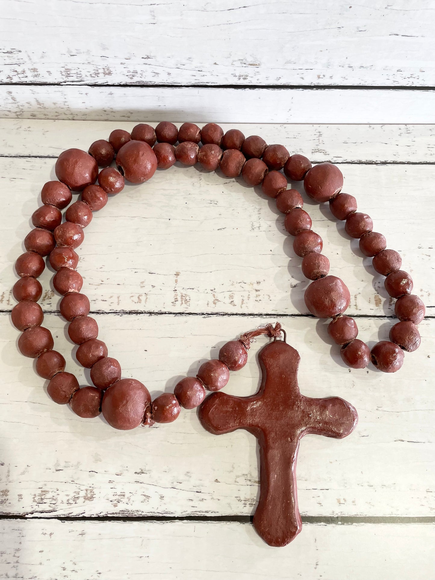 Mexican Pottery Rosary Beads