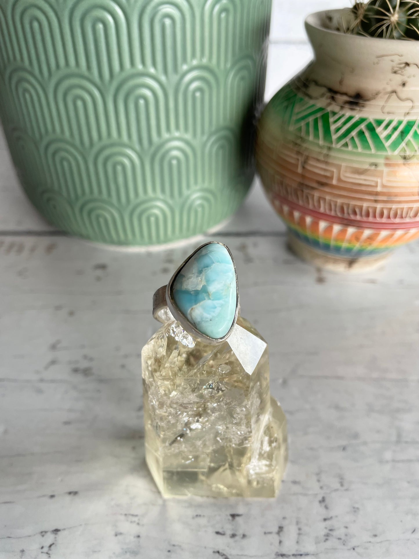 Sweetgrass Studio ~ Larimar Ring size 8.5