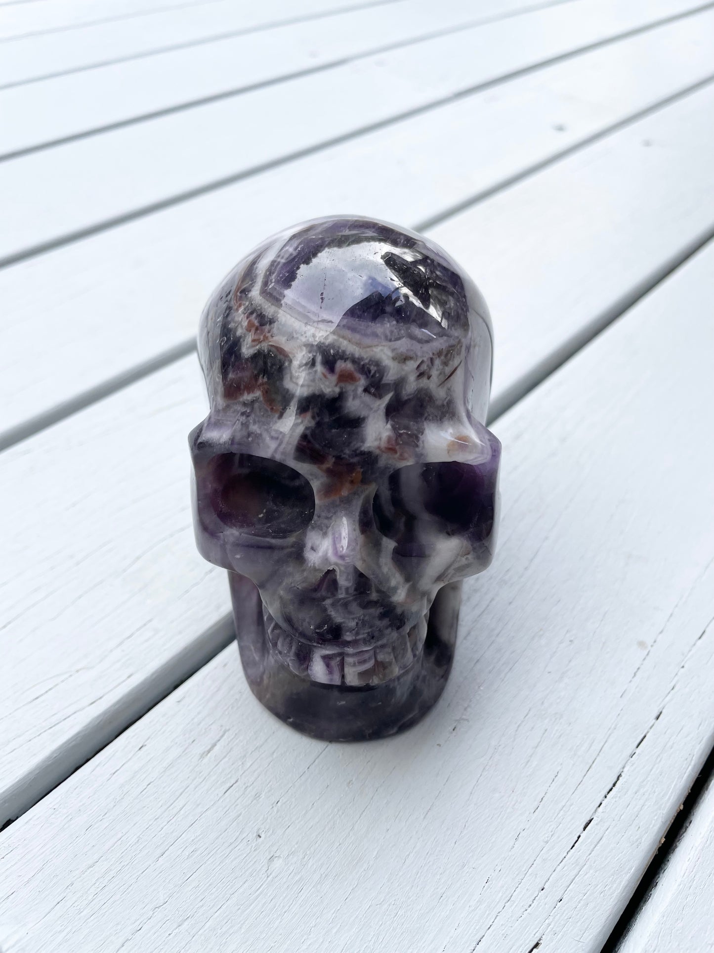 Chevron Dream Amethyst Skull