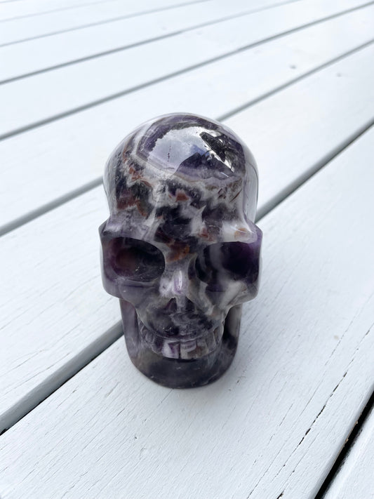 Chevron Dream Amethyst Skull