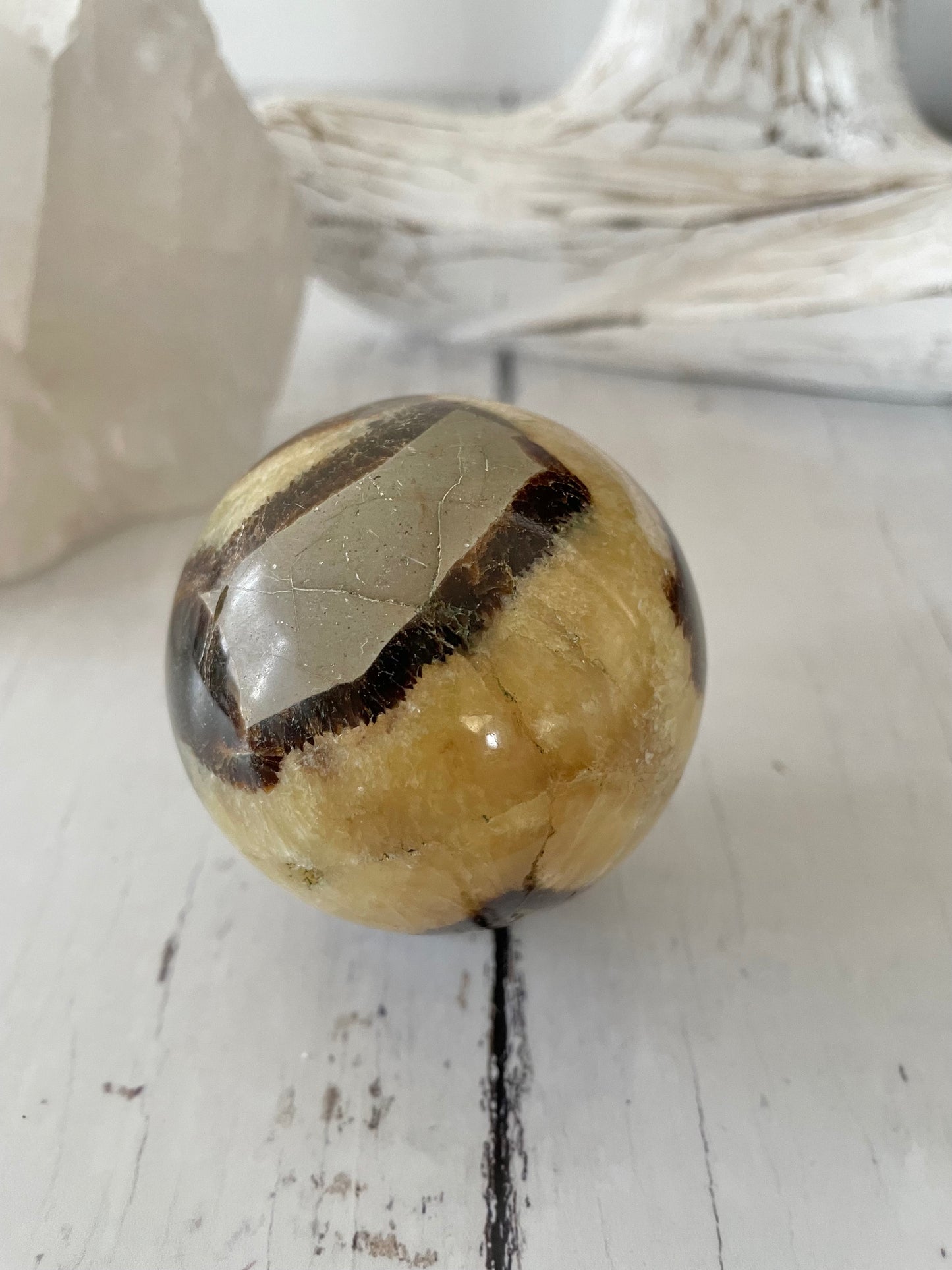 Septarian Sphere Includes Wooden Holder