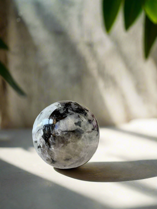 Rainbow Moonstone Sphere Includes Holder