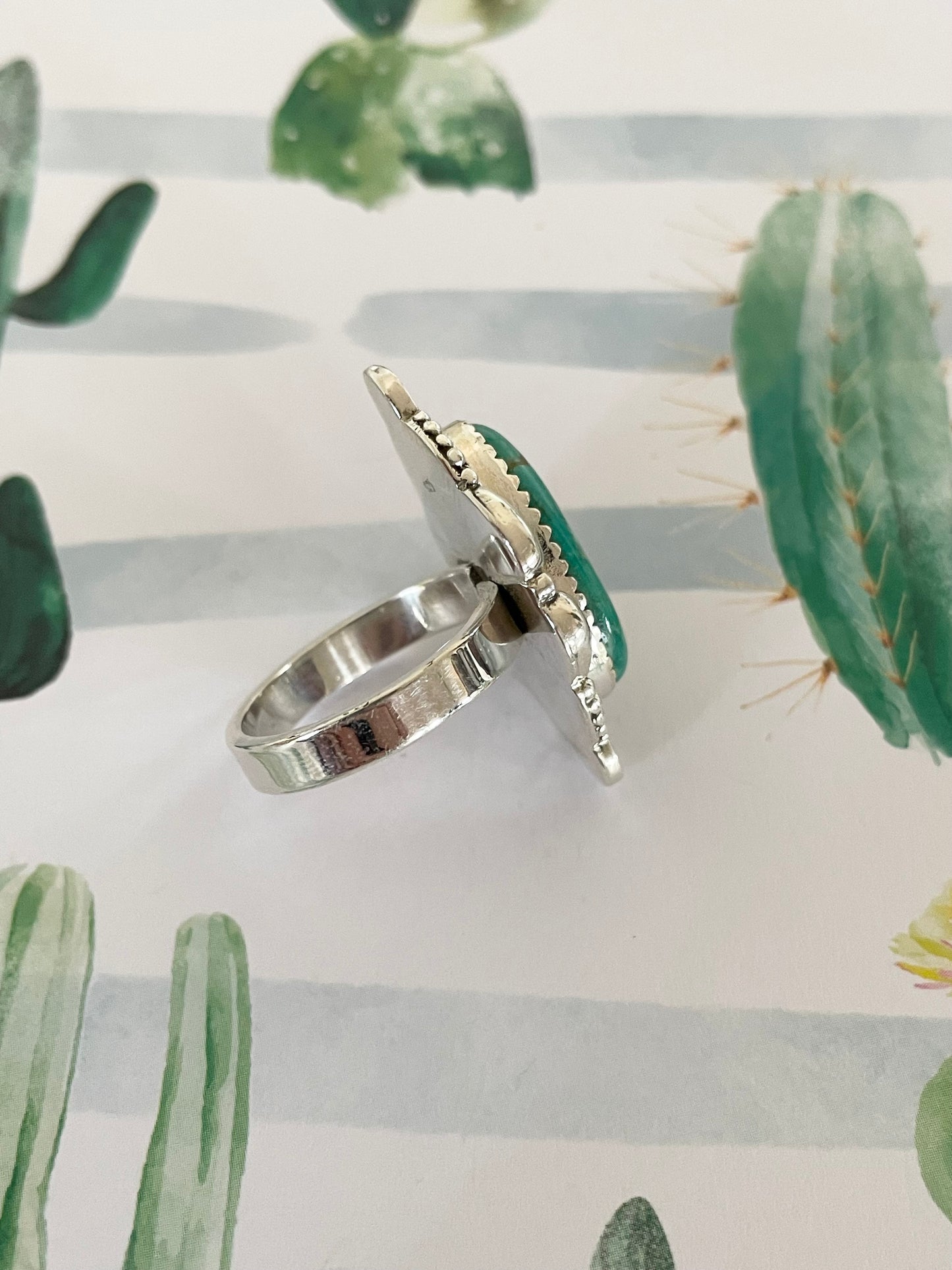 Royston Turquoise Ring - Adjustable 6.5-10