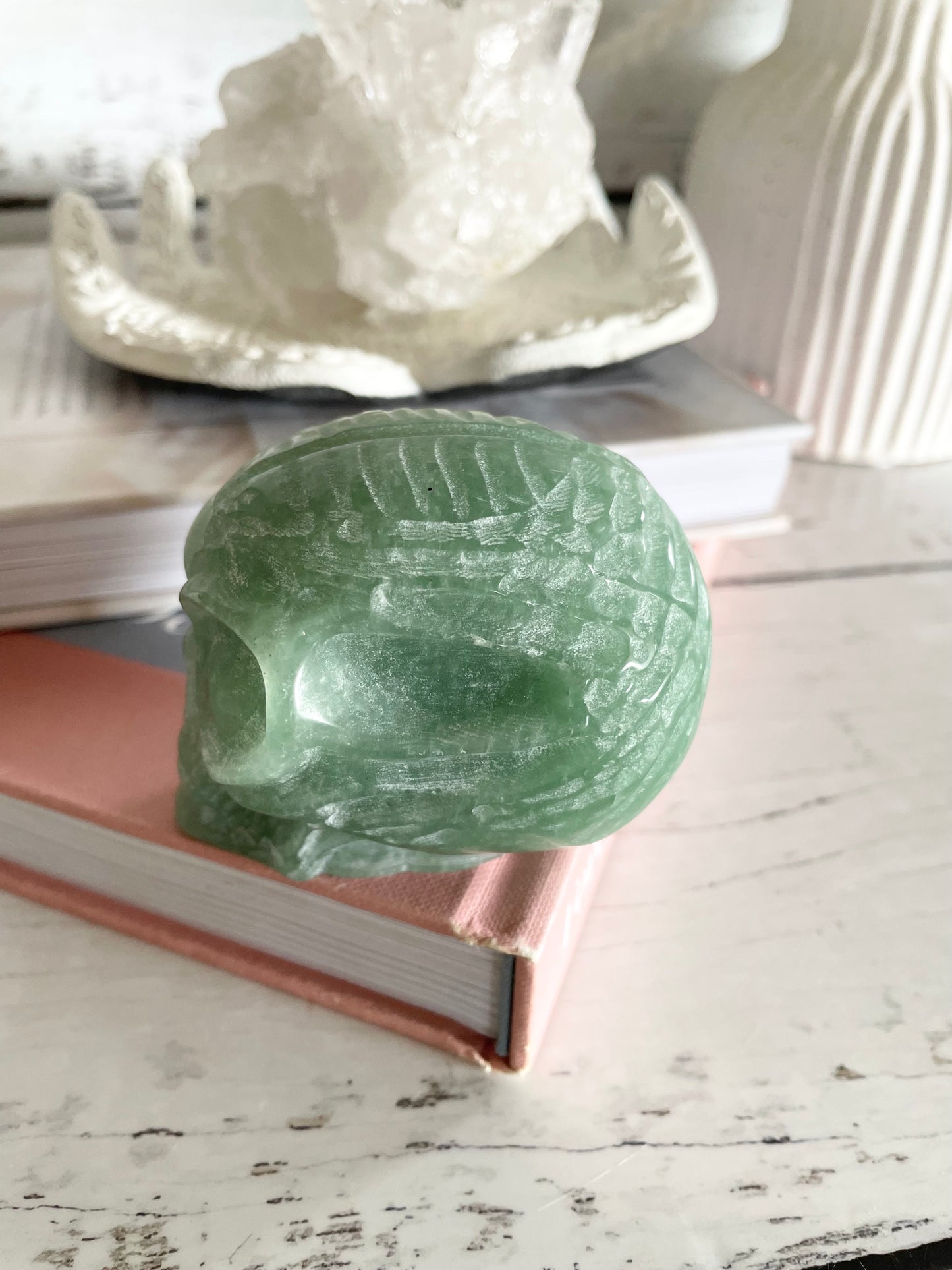 Green Aventurine Alien Skull