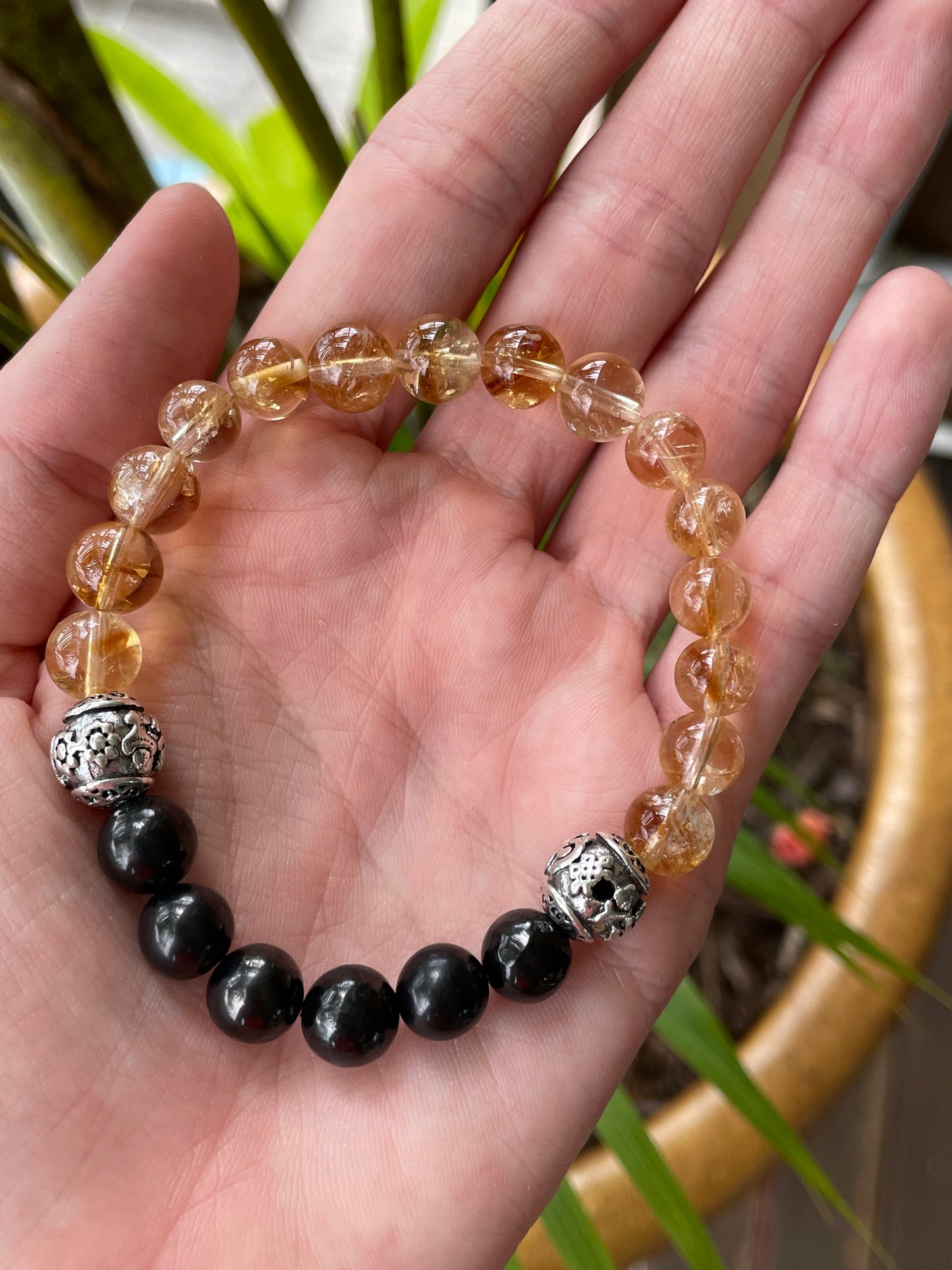 Shungite & Citrine Healing Bracelet ~ ABUNDANCE