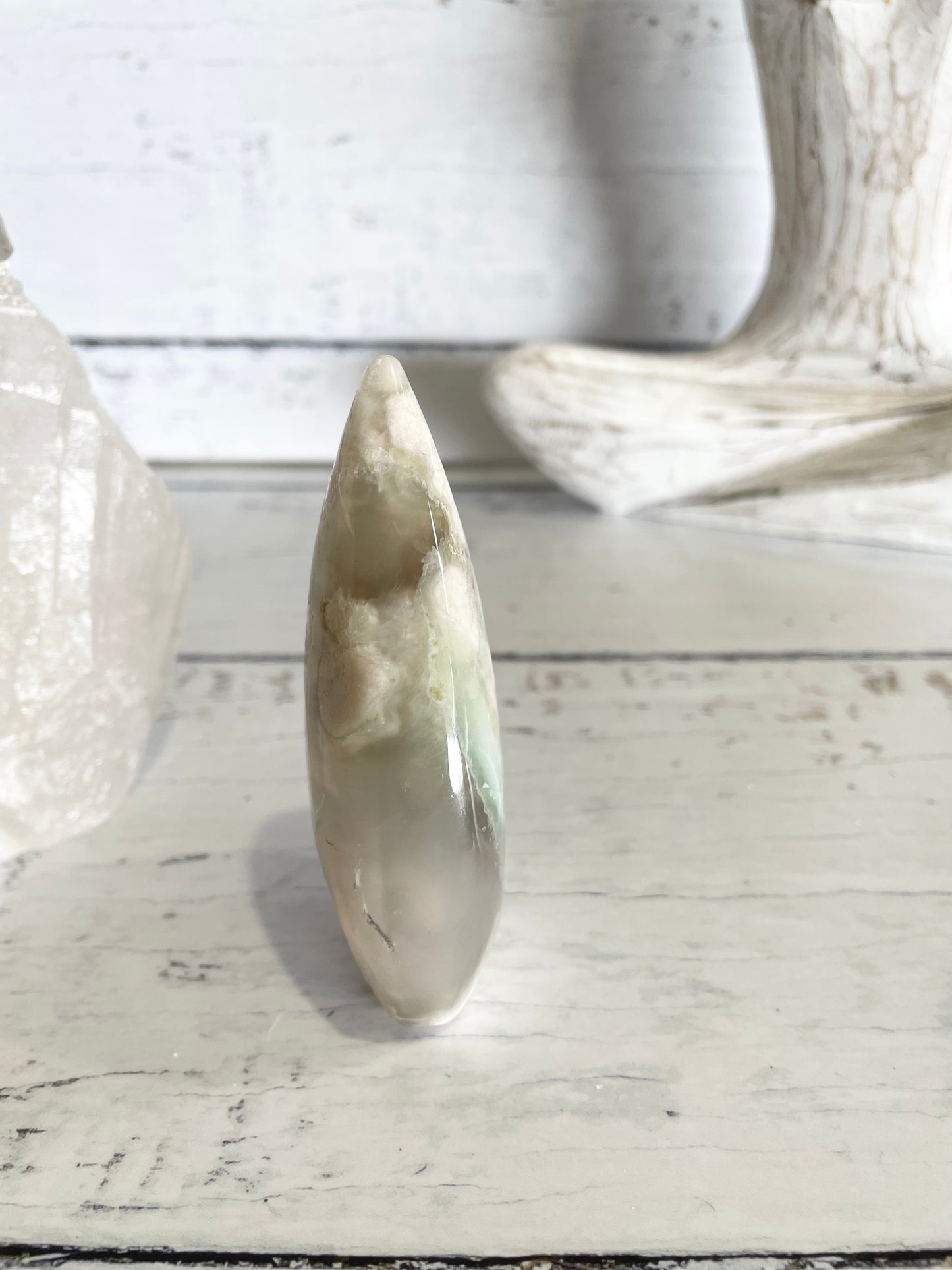 Green Flower Agate Dome