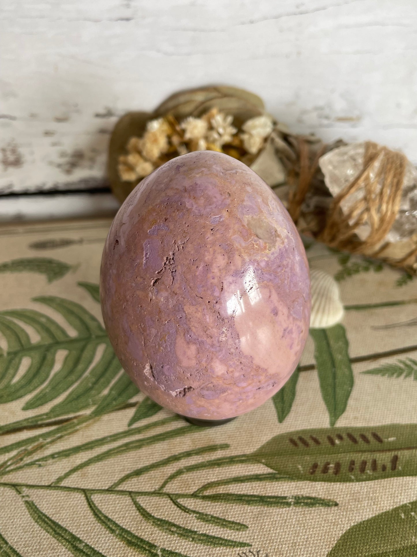 Phosphosiderite/Hope Stone Egg Includes Hematite Ring