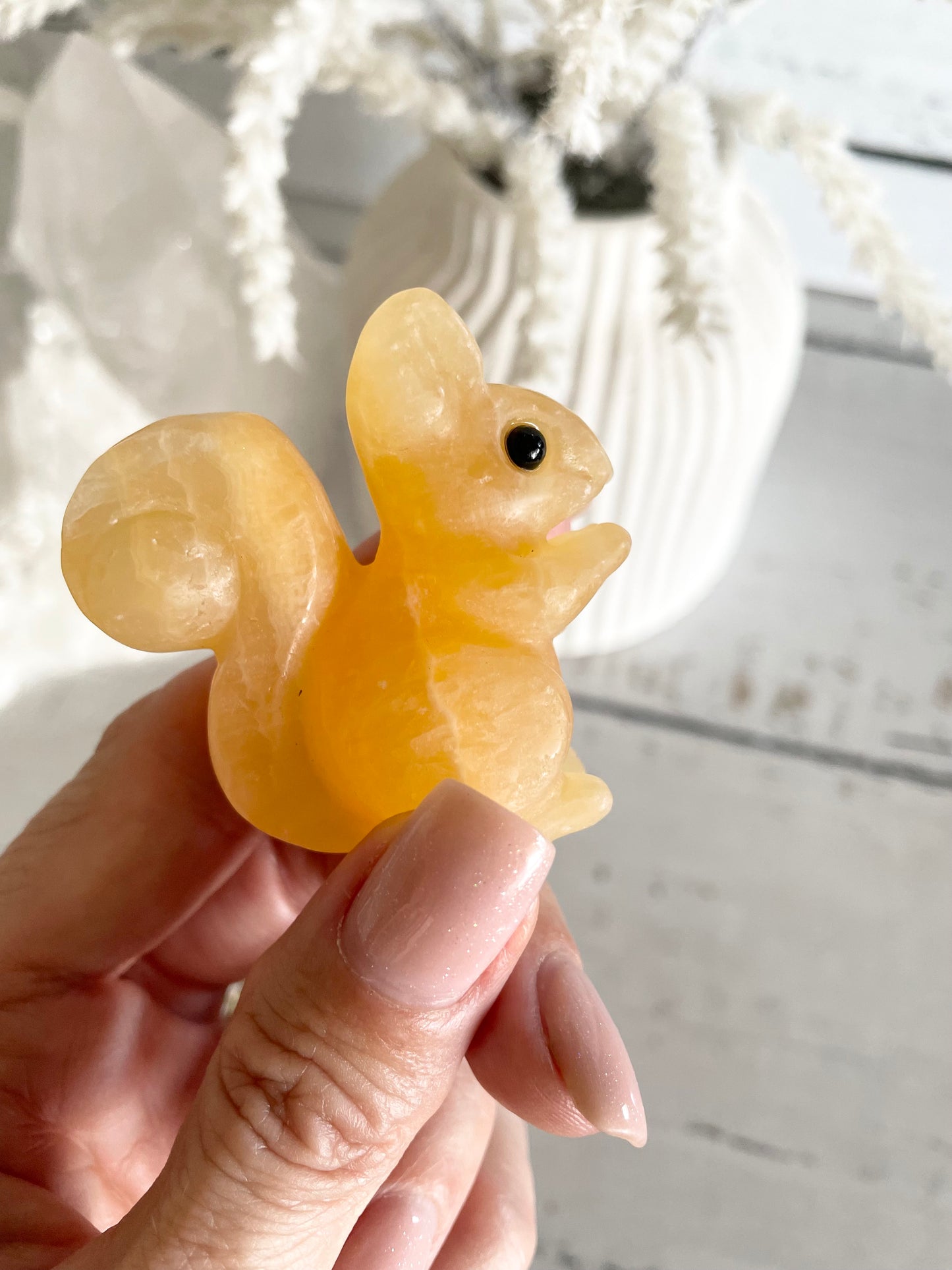 Yellow Calcite Squirrel