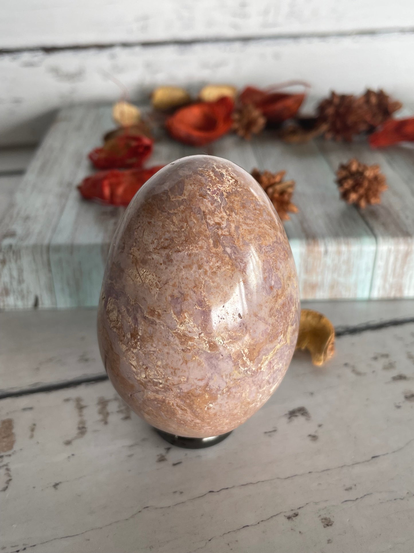 Phosphosiderite /Hope Stone Egg Includes Hematite Ring