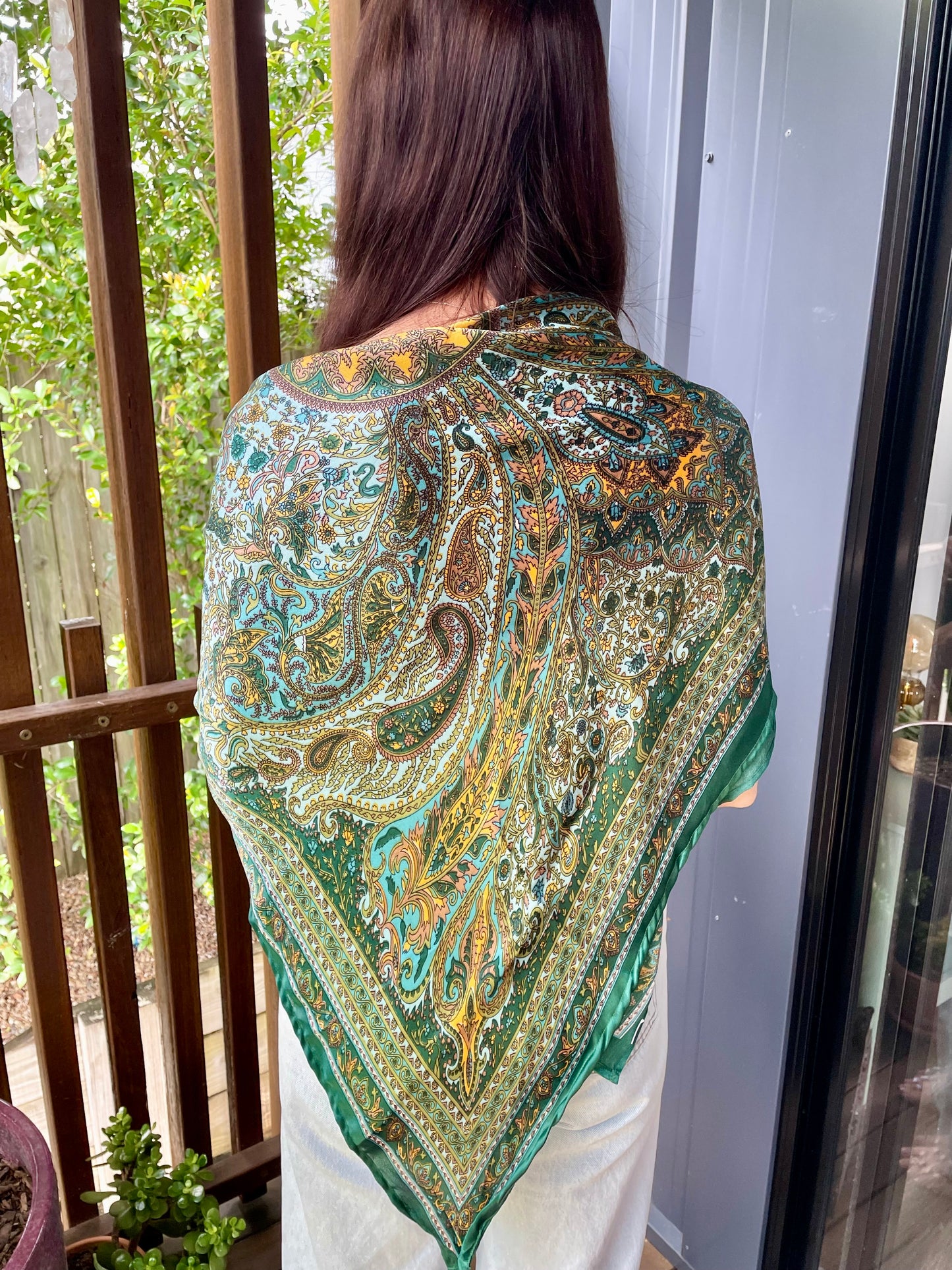 Emerald Paisley Wrap Shawl