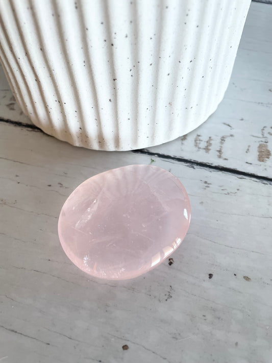 Rose Quartz Pillow Palm Stone
