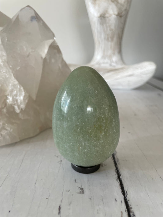 Green Aventurine Egg Includes Hematite Ring