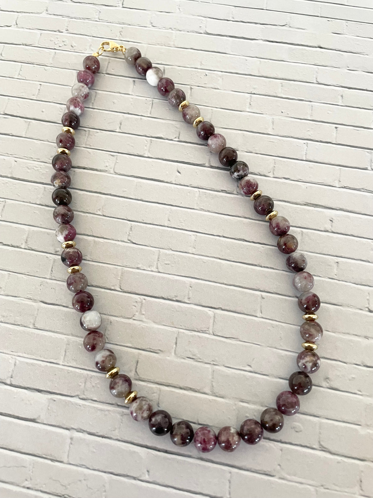 Made by Wayne ~ Rhodonite beaded necklace