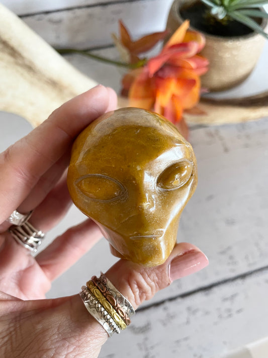 Alien Skull ~ Yellow Jasper