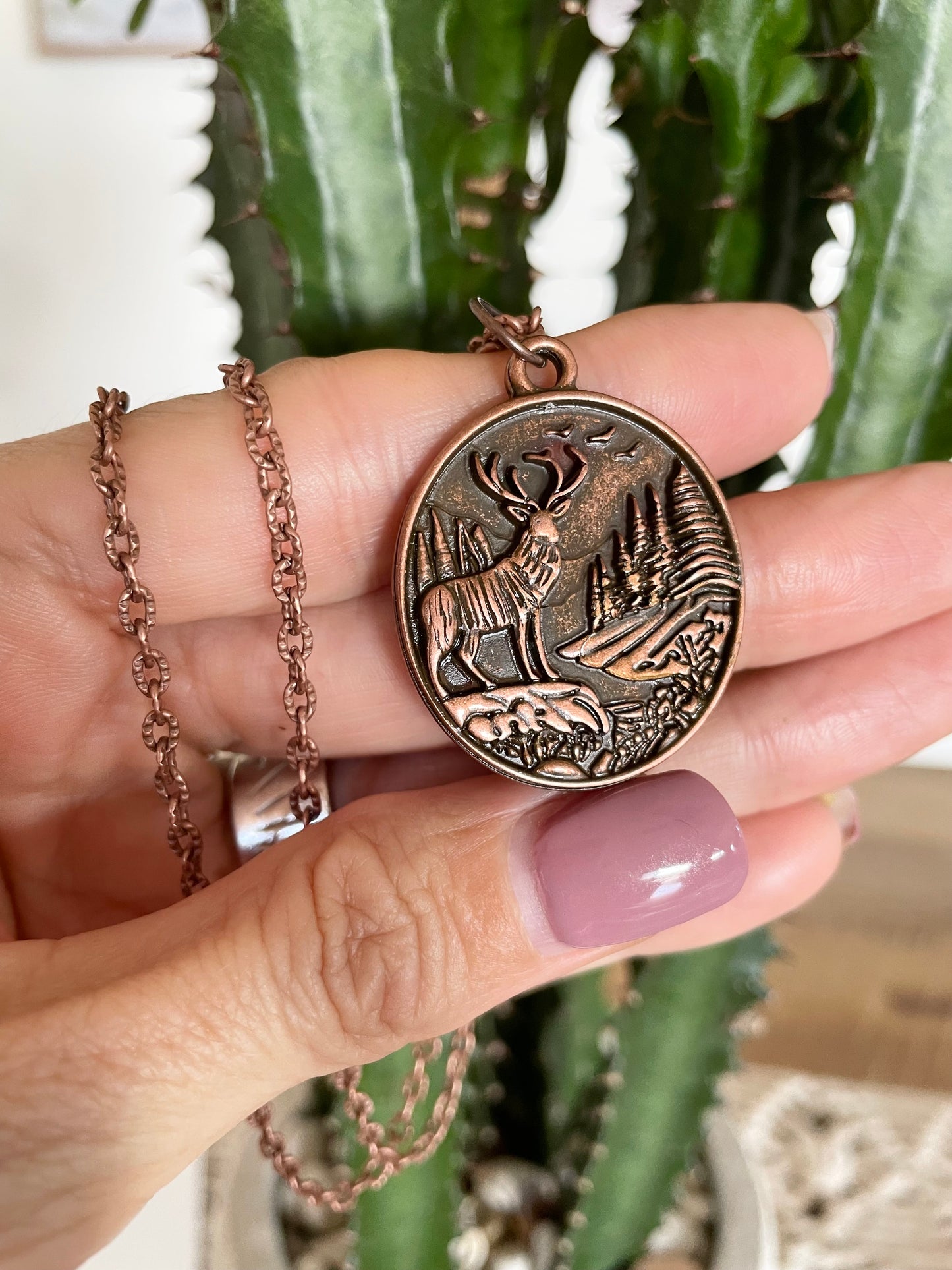 Copper Necklace ~ Forest Deer