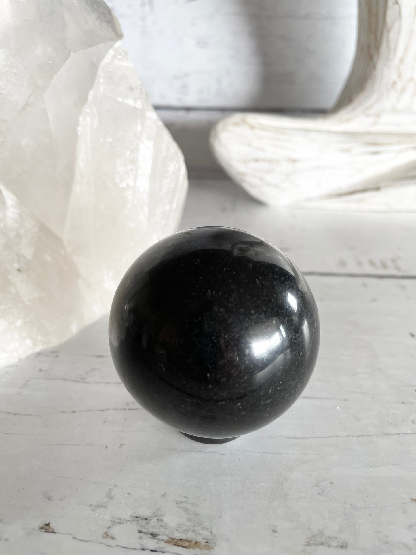 Black Tourmaline Sphere Includes Holder