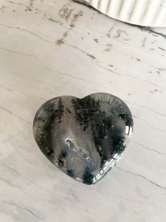 Moss Agate Heart