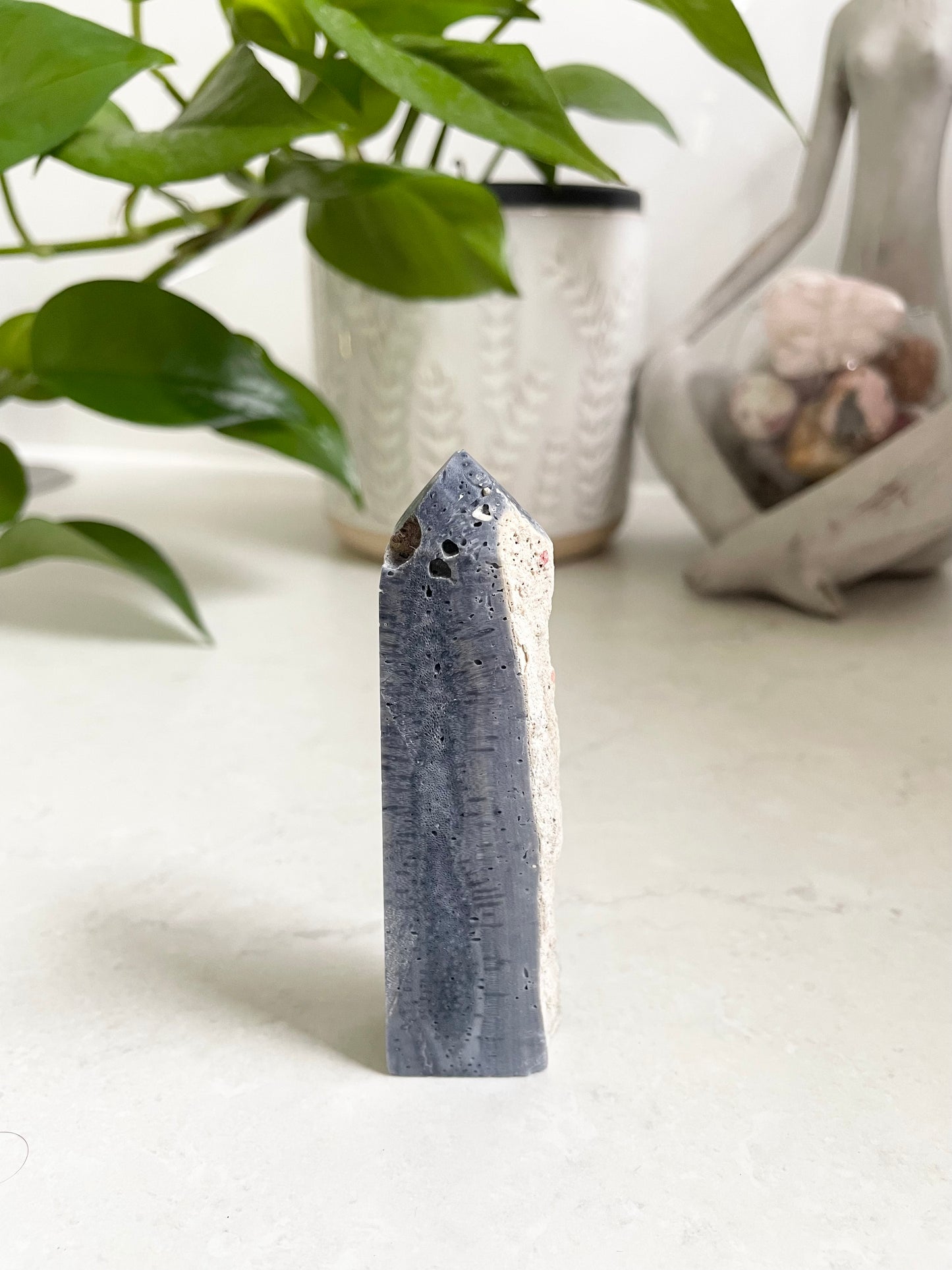 Blue coral jade Obelisk