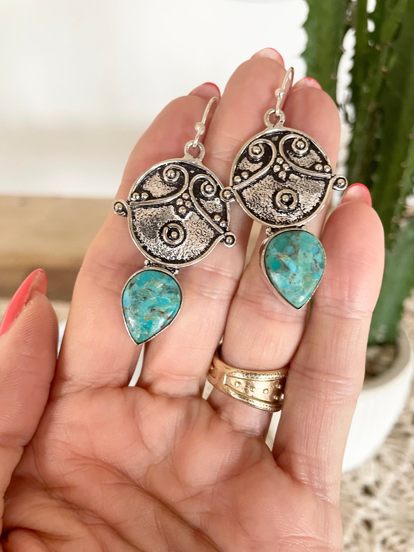 Tibetan Turquoise Dangles