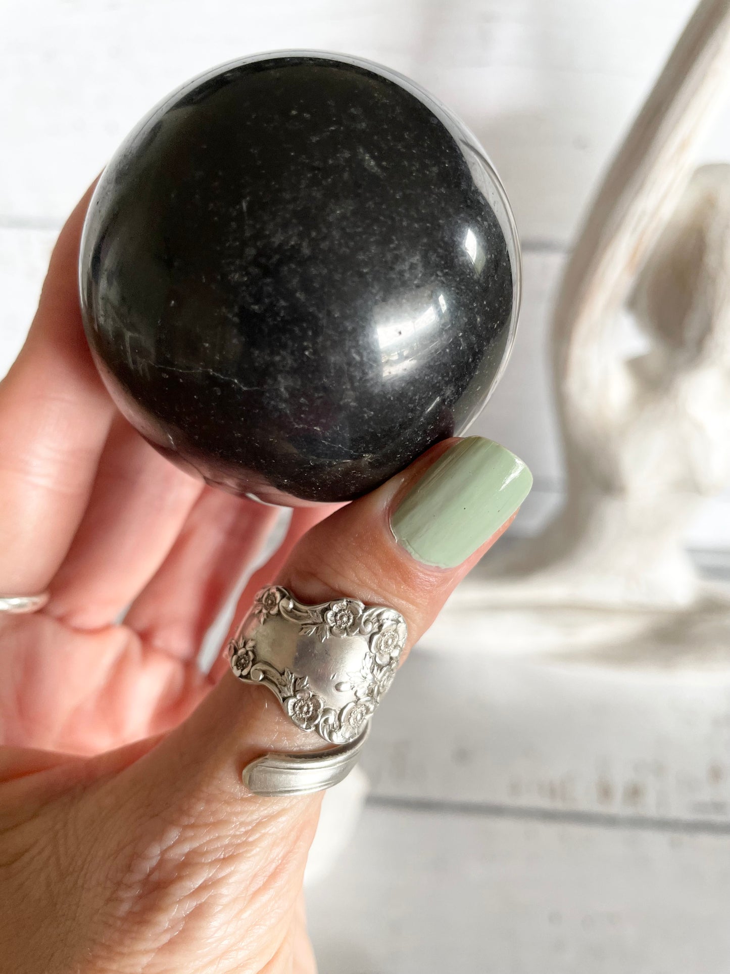 Black Tourmaline Sphere Includes Holder