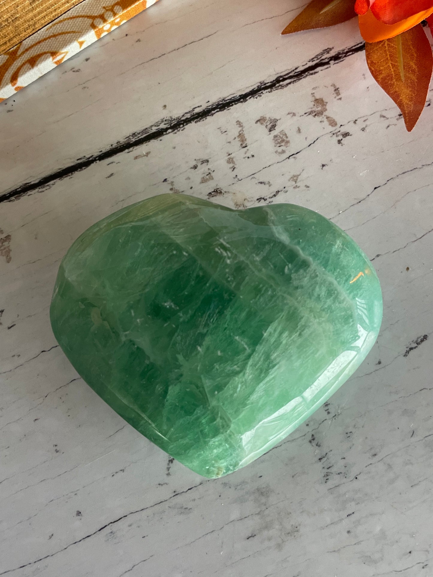 Green Fluorite Heart