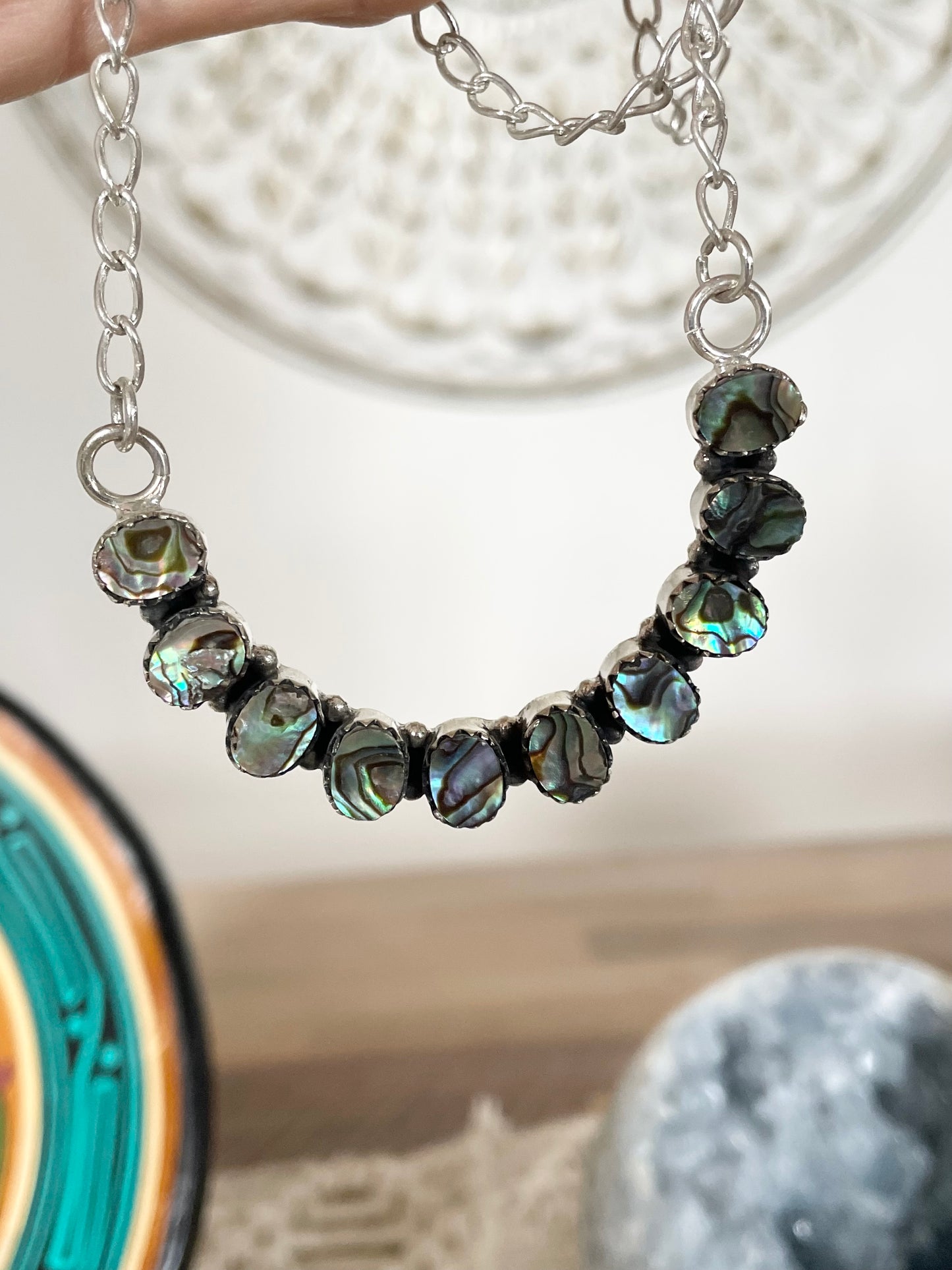 Abalone Silver Necklace