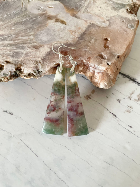 Sweetgrass Studio ~ Moss Agate Dangles