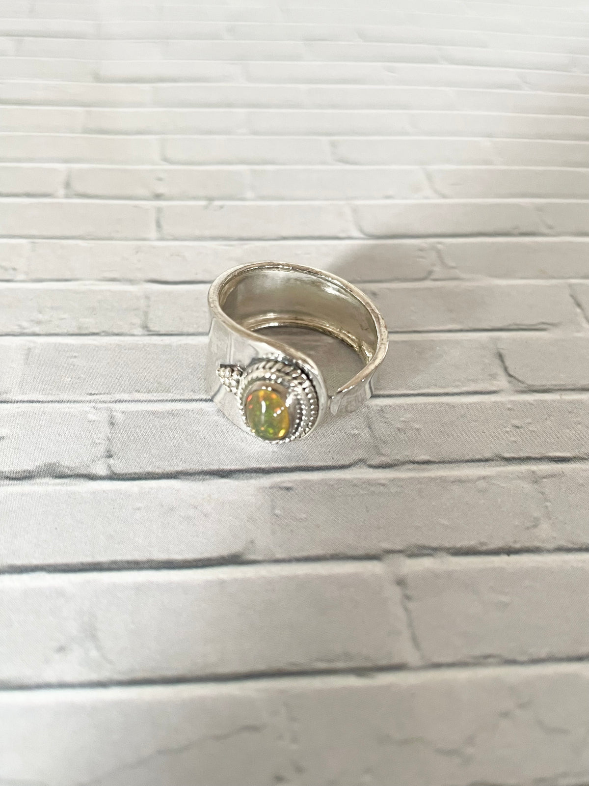 Ethiopian Opal Adjustable ring ~ sizes 6-10