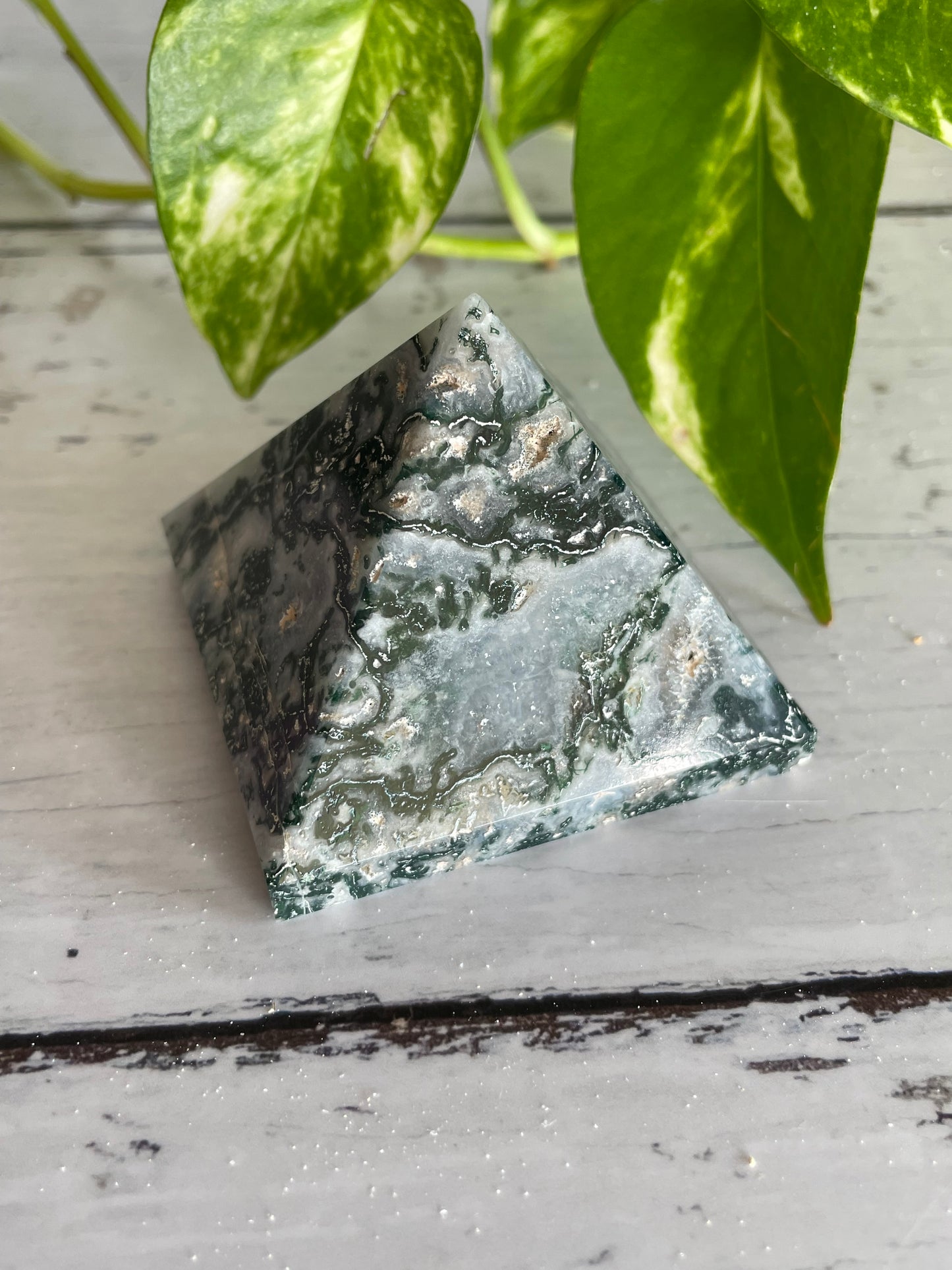 Moss Agate Pyramid