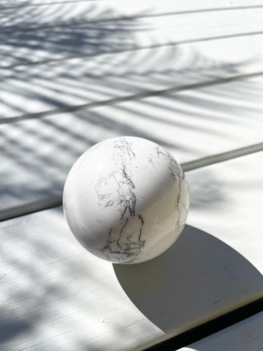 White Howlite Sphere includes holder