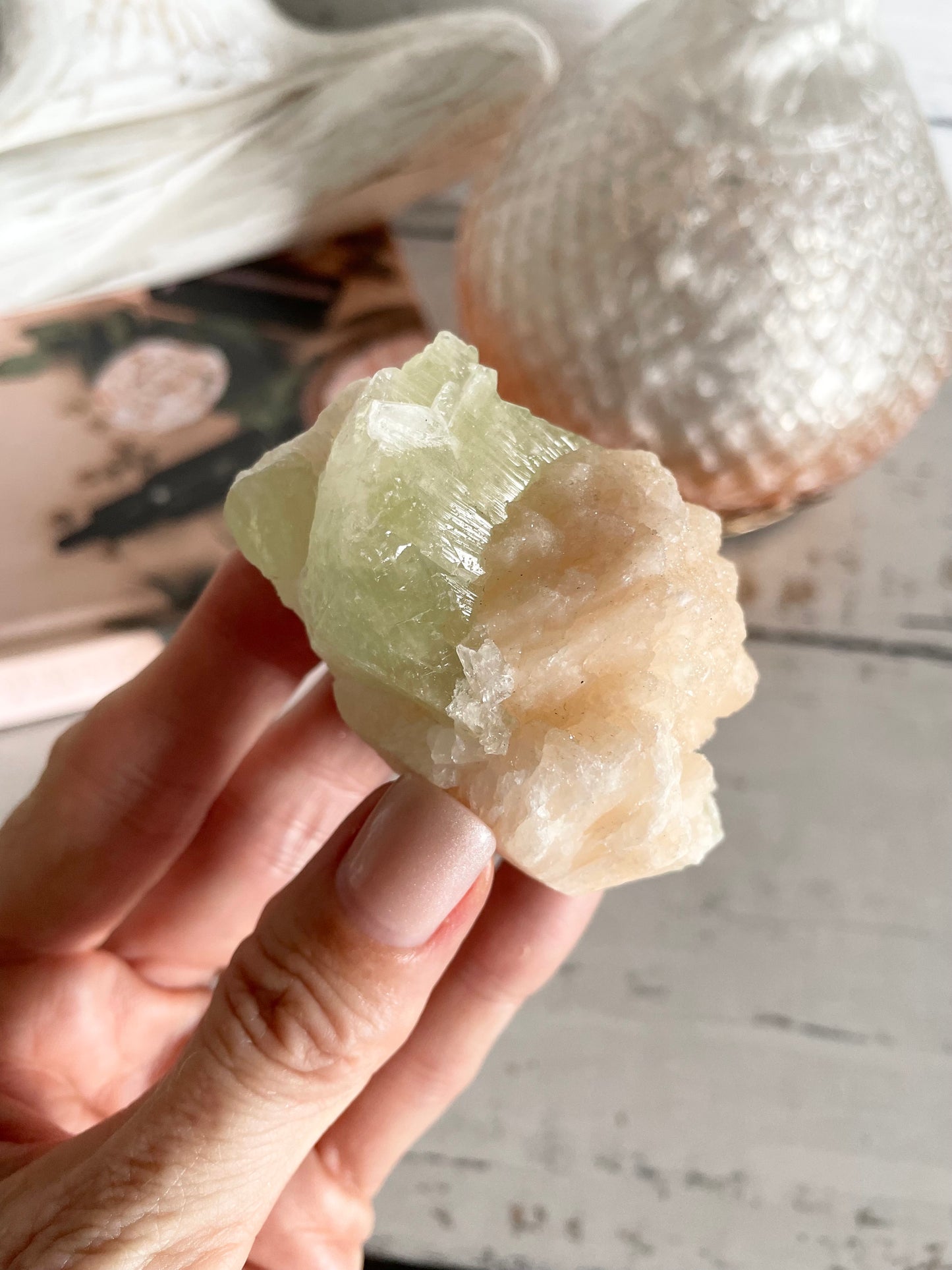 Green Apopyhllite Stilbite Cluster