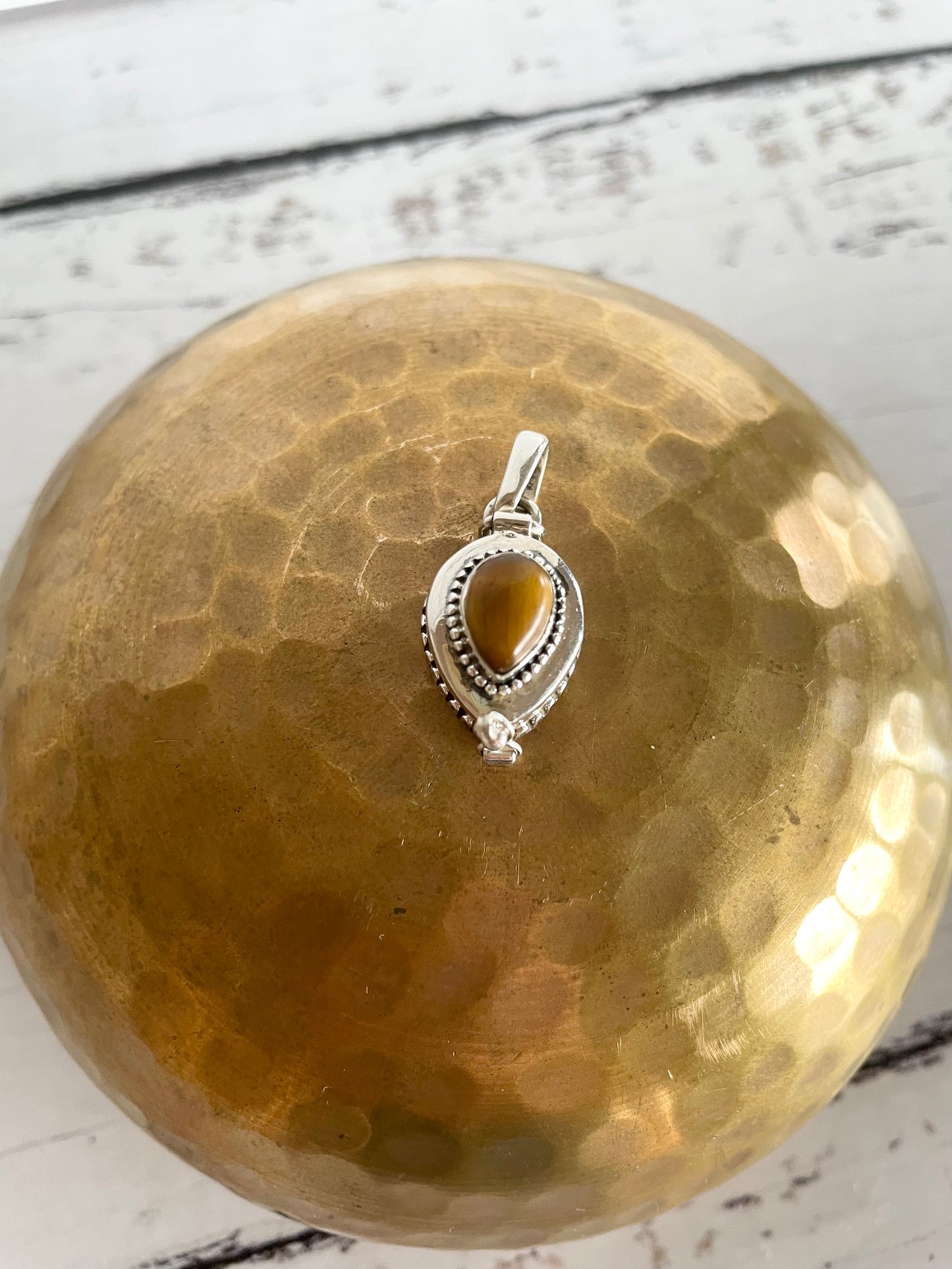 Poison Locket Silver Pendant ~ Tigers Eye