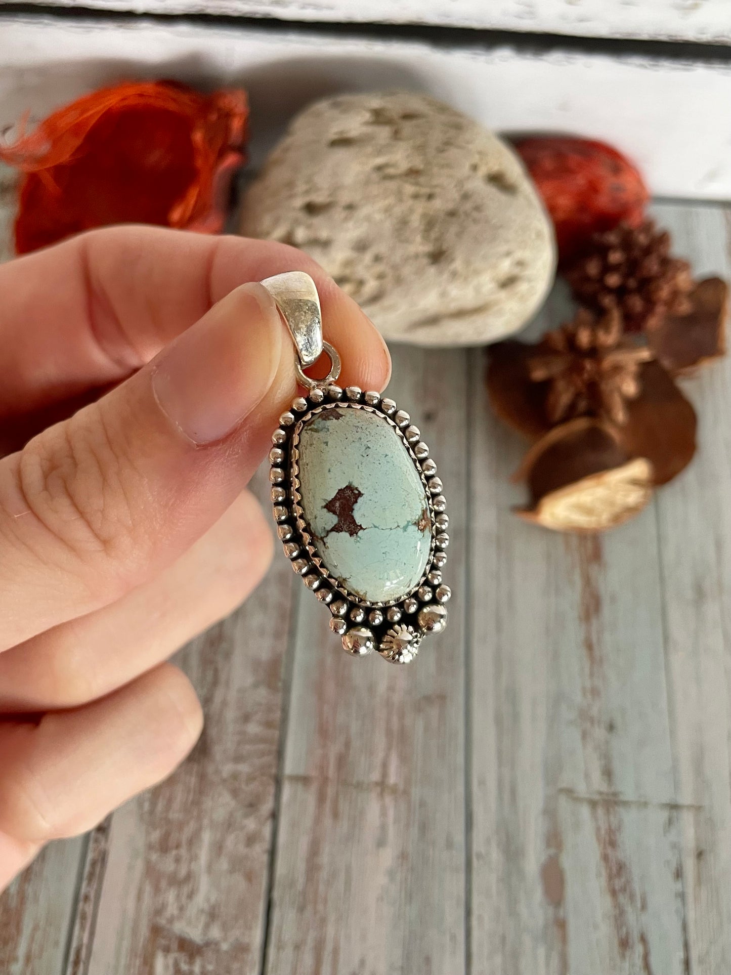 Sand Hill Turquoise Silver Pendant