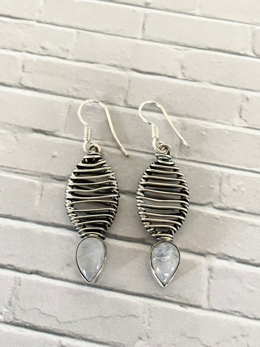 Rainbow Moonstone Dangles