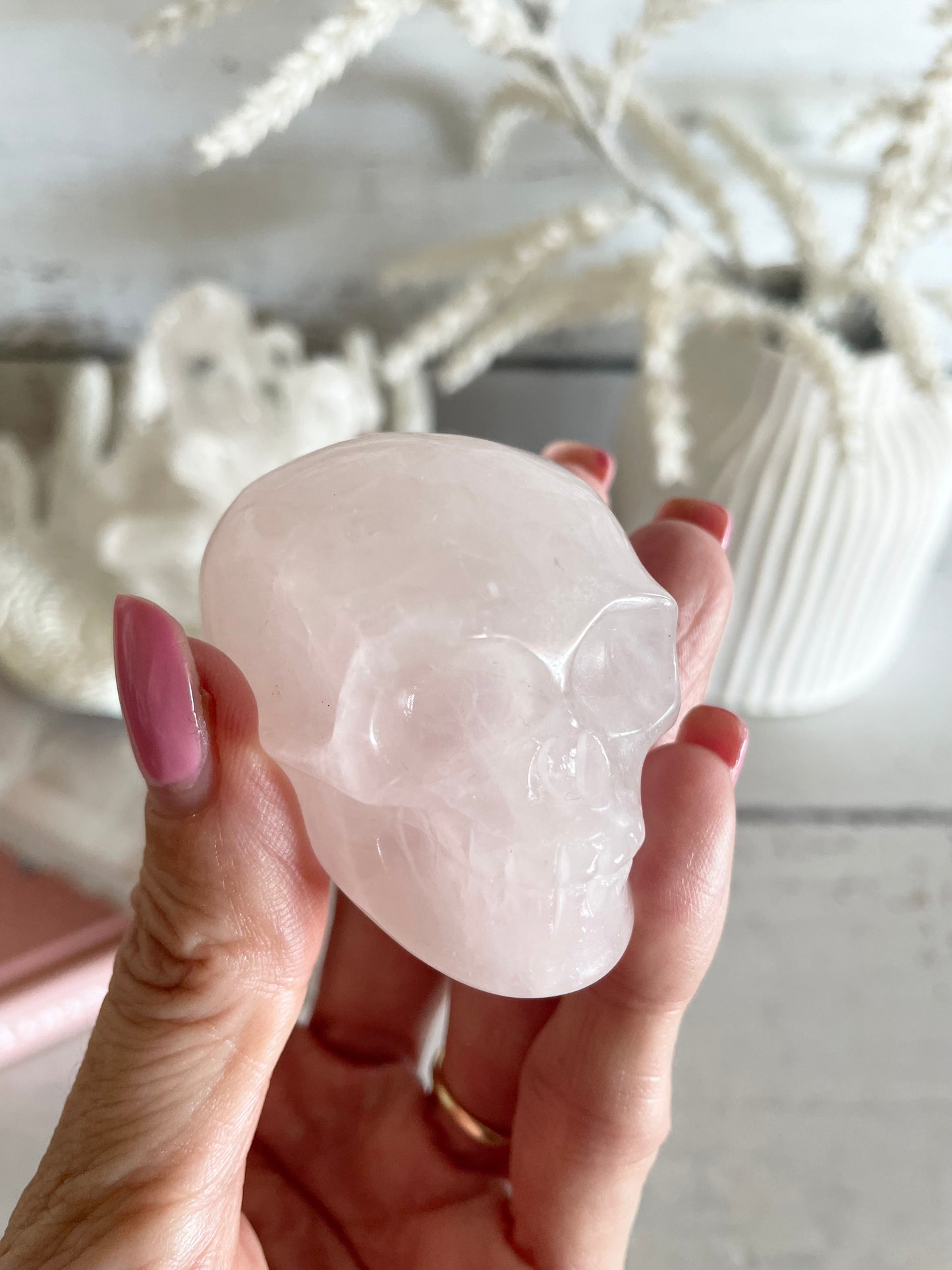 Snow Quartz Skull