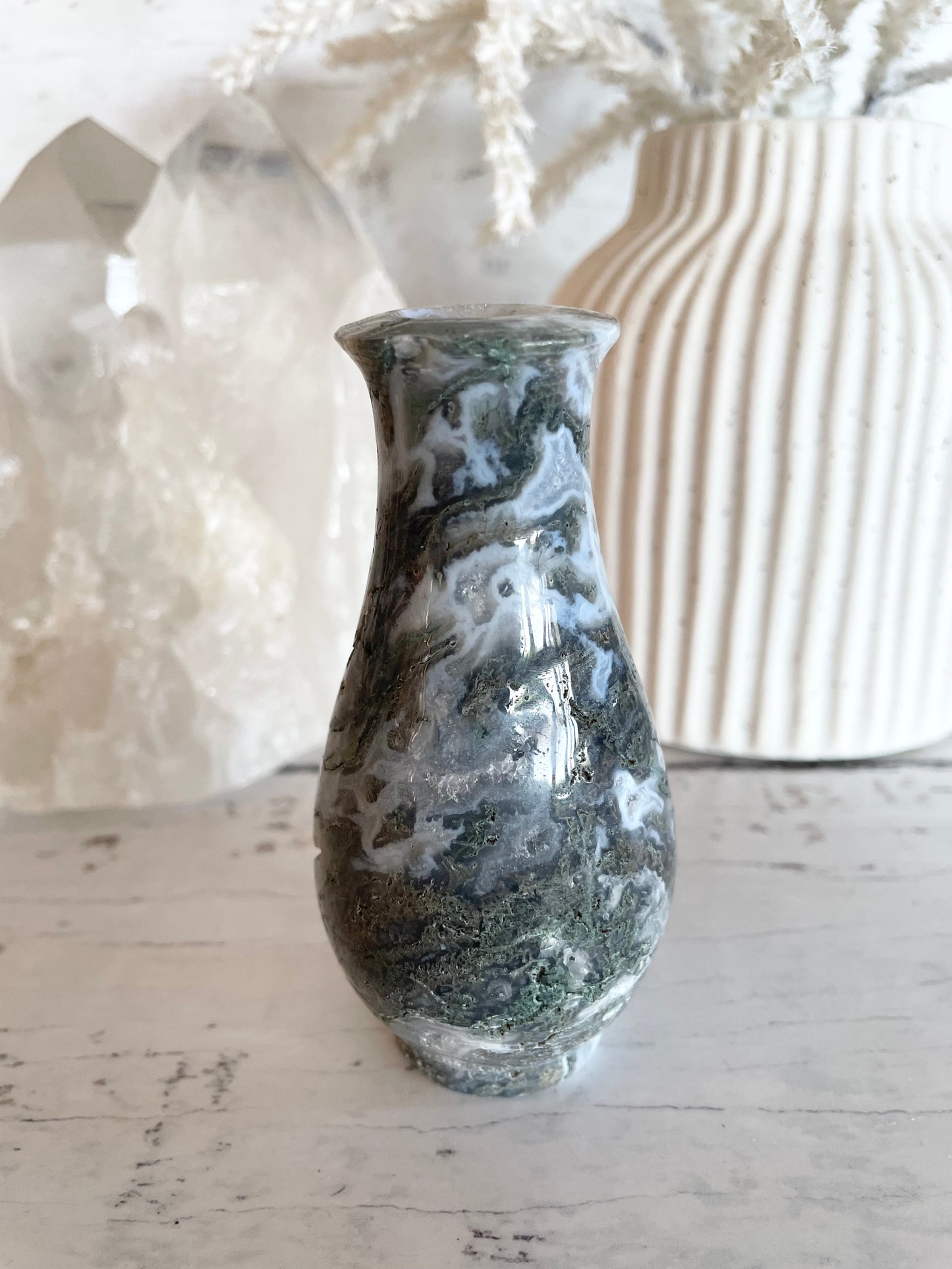 Moss Agate Urn