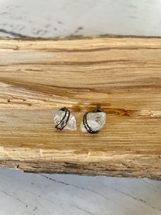 Herkimer wire wrap posts ~ titanium